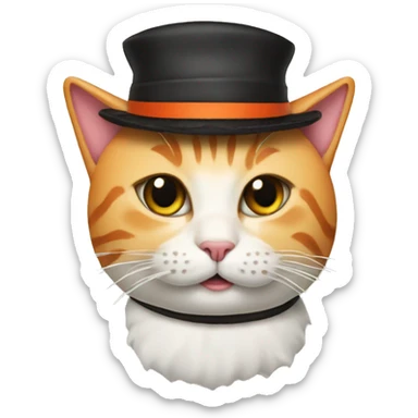 cat wearing a hat made out of sushi sticker