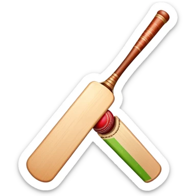 cricket bat and ball with sparkles sticker