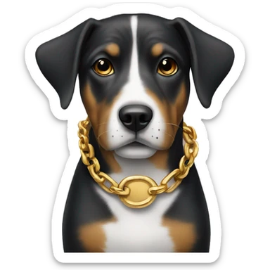 Dog with a gold chain sticker