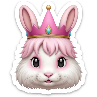 bunny with pink crown sticker