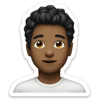 portrait of a boy with black hair sticker