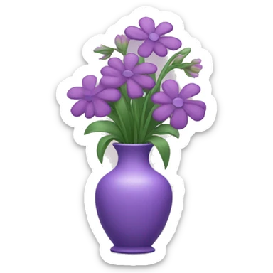 Purple vase with flowers sticker