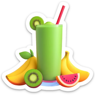 fresh green smoothie with fruits sticker