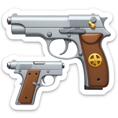 Un persona Blanco una gora de lado y una pistola sticker