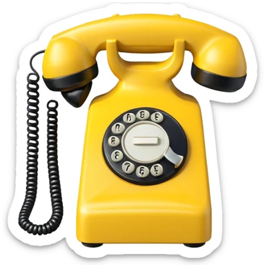 telephone emoji, classic handset, bright yellow sticker