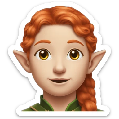 hyperrealist redhead elf archer sticker