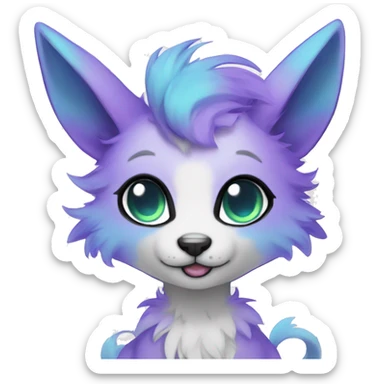 Kawaii colorful ethereal anthro fursona Fakemon sticker
