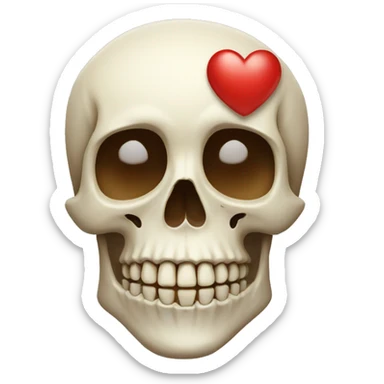 Skull with love sticker
