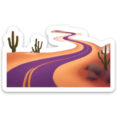 Desert road leading to a sunset  sticker