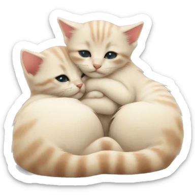 small kittens cuddling sticker