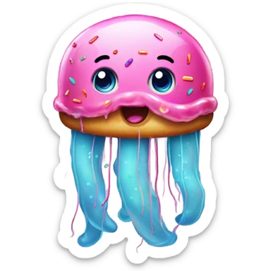 Jellyfish but its face is a donut sticker