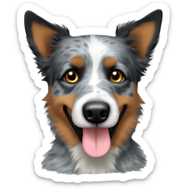 Long haired Blue heeler sticker
