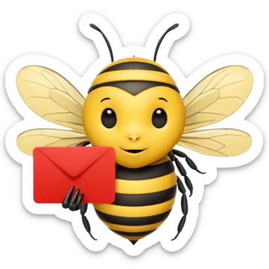 using this image, make the bee hold a red card like a referree sticker