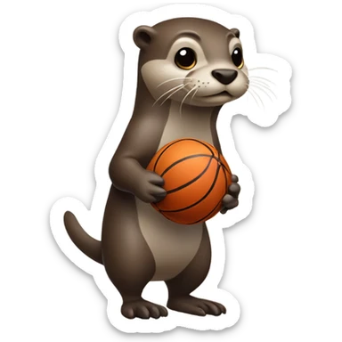 Otter playing basketball  sticker