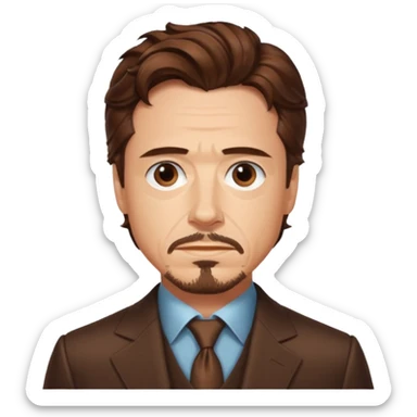 Tony Stark with wavy hair sticker
