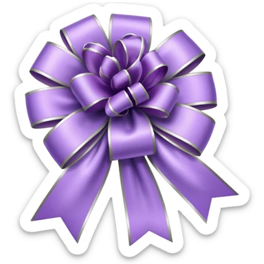 Bouquet of lilac flowers with a satin and metallic bow sticker