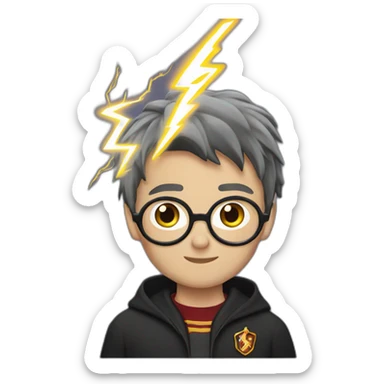 Harry potter with lightning scar sticker