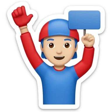 cheering sign sports in blue (#00A3E0) and red (#F9423A) sticker