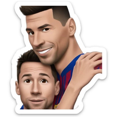 Ronaldo et messi qui se font un calin sticker