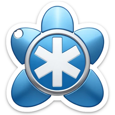 blue medical star of life symbol sticker