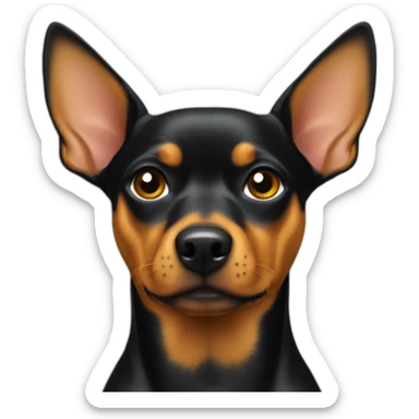 pinscher yellow head with black sticker