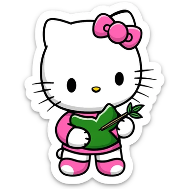 Hello kitty with weed sticker