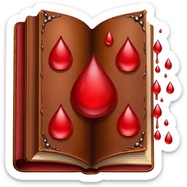Brown book with blood droplets  sticker