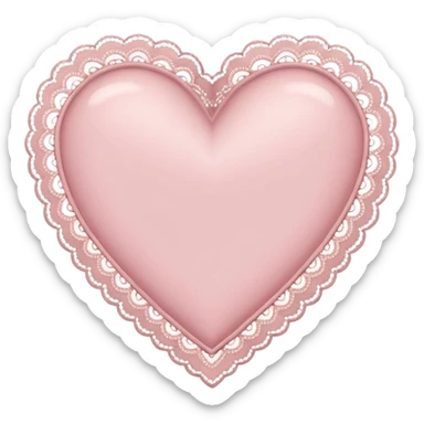 vintage heart with lace edges, soft pink sticker
