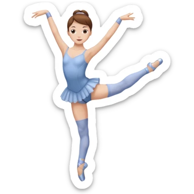 Ballet dancer in over the knee socks, leotard and brown hair sticker