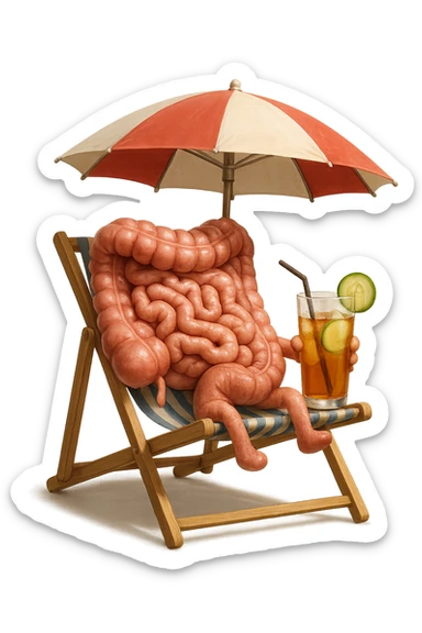 INTESTINO SEDUTO IN SPIAGGIA SOTTO L'OMBRELLONE MENTRE BEVE THè FREDDO CON CETRIOLO
IPERREALISTICO 4K sticker