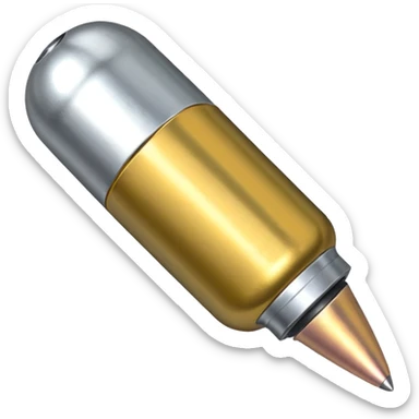 a single bullet sligly ratated to the right side sticker