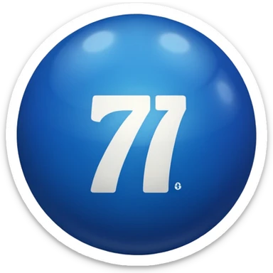 pull ball with the number 7th blue sticker