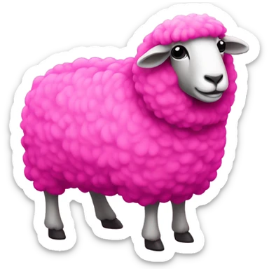 Hot pink full body sheep  sticker