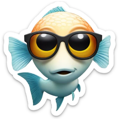 fish eith sunglasses sticker