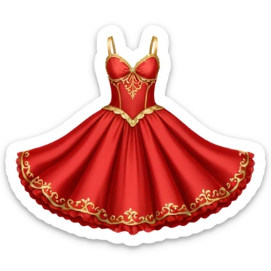 rococó vestido de ballet rojo con dorado sticker