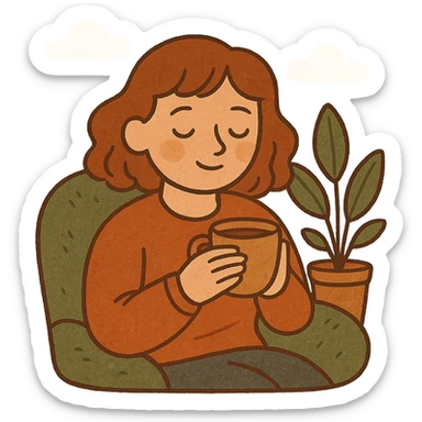 sticker illustration top view of an organized workspace with leather details like notebook and pencil case, in burgundy, white, black, gray colors, modern style, no text sticker