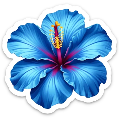 one blue hibiscus flower sticker