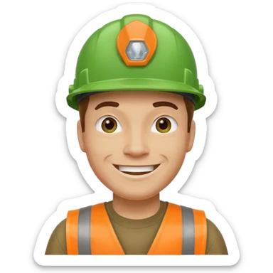garbage man with green helmet sticker