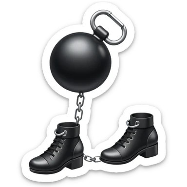 ball and chain with ankle cuff sleek black¨ sticker