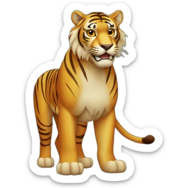 tigre sur lion sticker