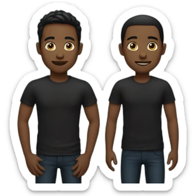 Boy talk and slim have got dark hair and black t-shirt  sticker