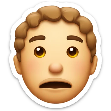 Sleepy face emoji with tongue hanging out tired brown skin sticker