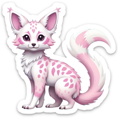 Feral Rare Fantasy pastel Vernid-Trico-species by LiLaiRa, random markings, tufted tail, tufted ears, full body sticker