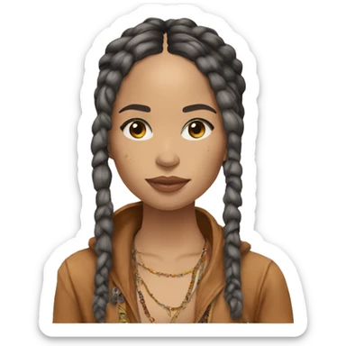 Zoe Kravitz, Portrait, Hippie Clothes sticker