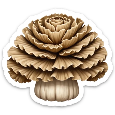 maitake mushroom with frilly edges sticker