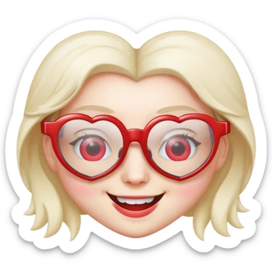 Heart with glasses and smiling  sticker