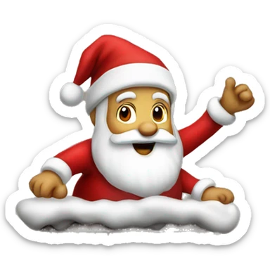 Santa Claus coming down the chimney  sticker