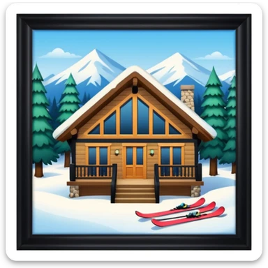 ski lodge in the woods  sticker