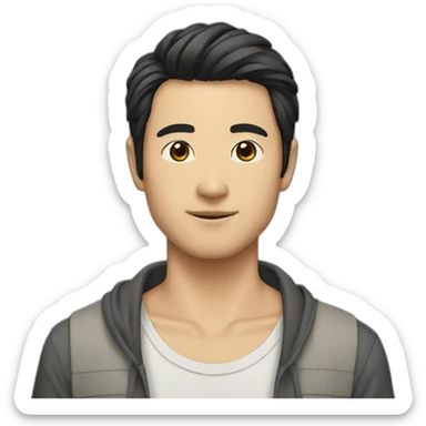 Japanese-guy-black-hair sticker