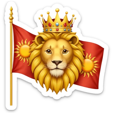Please make me the lion and sun crowned flag. sticker